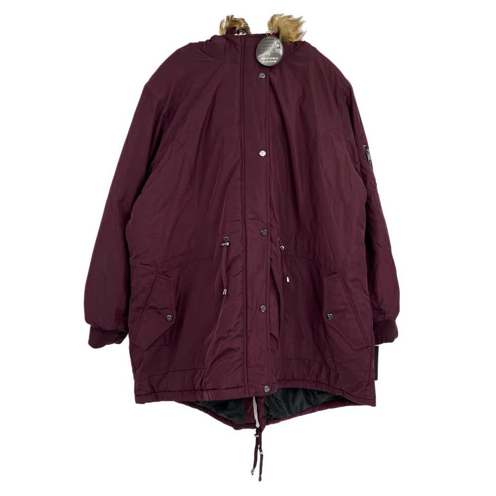 Steve Madden Purple Puffer Coat Long Zip | Womens 2X